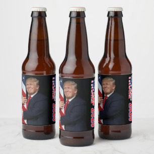 Trump 2020 4 Fler år Ölflaska Etikett