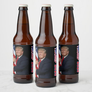 Trump 2020 4 Fler år Ölflaska Etikett