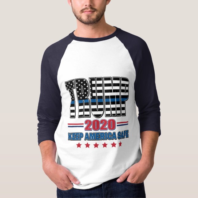 Trump 2020 Behålla America Säker T Shirt (Framsida)