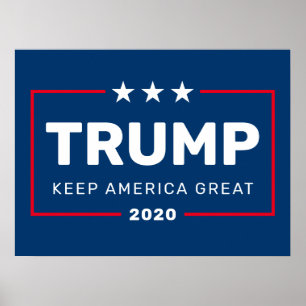 Trump 2020 Behålla America Underbar - modern blå r Poster
