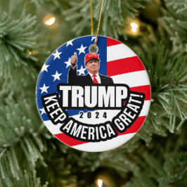 Trump 2020 Behålla Amerika Underbar Julgransprydnad Keramik