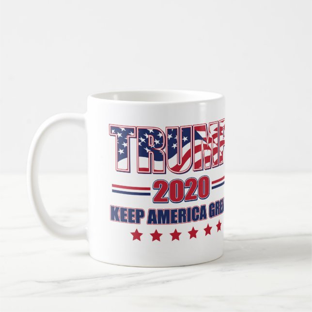 Trump 2020 Behålla Amerika Underbar Kaffemugg (Vänster)