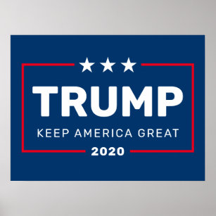 Trump 2020 Behålla Amerika Underbar - modern blå r Poster