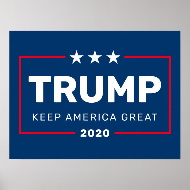 Trump 2020 Behålla Amerika Underbar - modern blå r Poster (Framsidan)