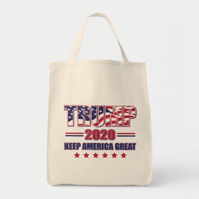 Trump 2020 Behålla Amerika Underbar Tygkasse (Framsidan)