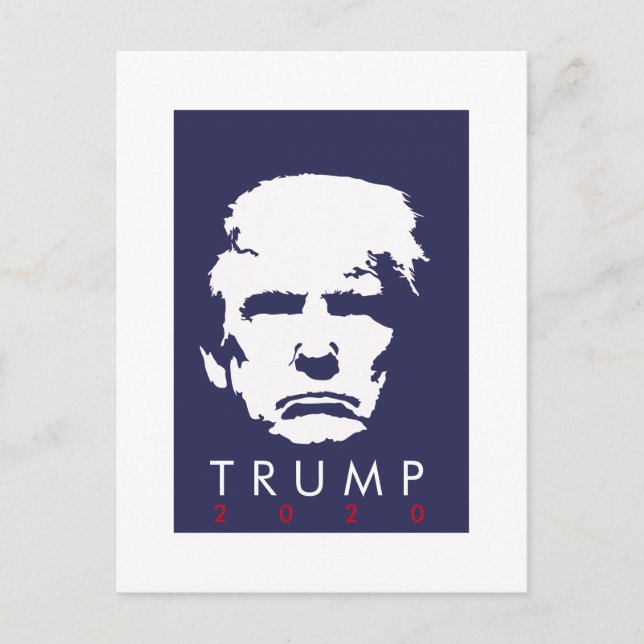 TRUMP 2020 - enkel silhuettdesign Vykort (Framsida)