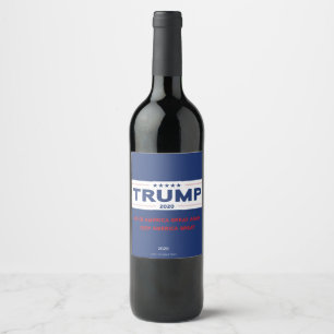 Trump 2020-Flaska-etiketten Vin - Donation av Kamp Vinflaska Etikett