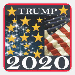 TRUMP 2020 FYRKANTIGT KLISTERMÄRKE