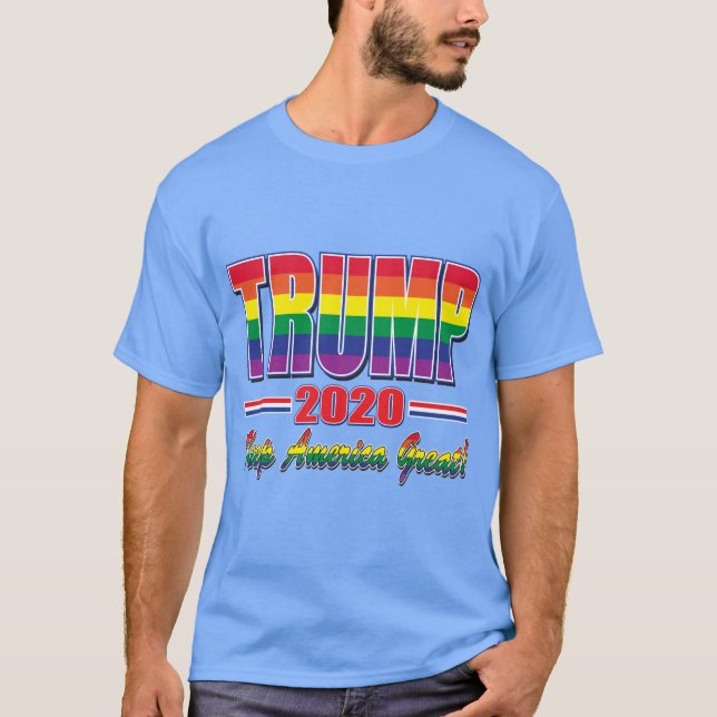 Trump 2020 Gay pride T Shirt (Framsida)
