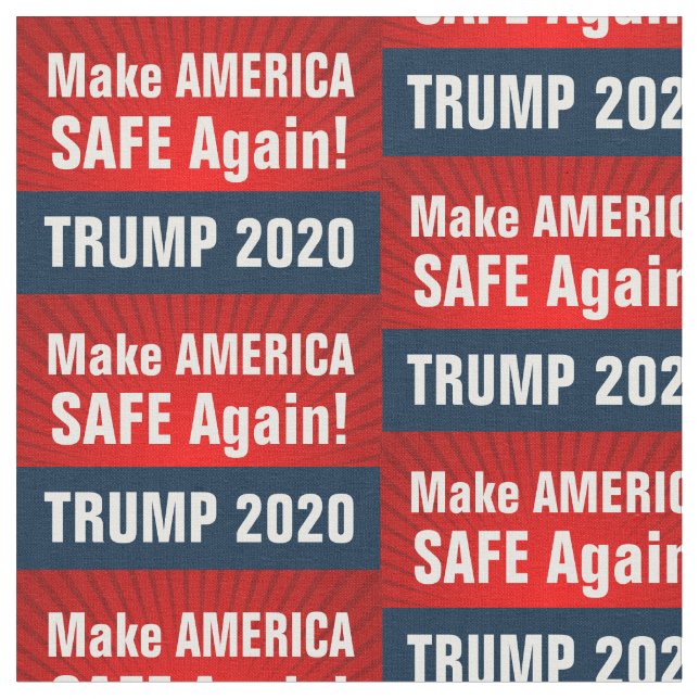 Trump 2020 Gör Amerika SÄKERT igen Tyg (Närbild)