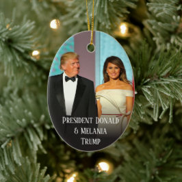Trump 2020 julafton Elegant Donald and Melania Julgransprydnad Keramik