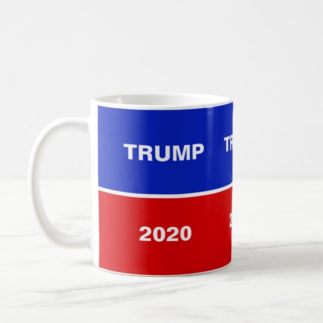 Trump 2020 på Blå Röd och Vit Kaffemugg (Vänster)