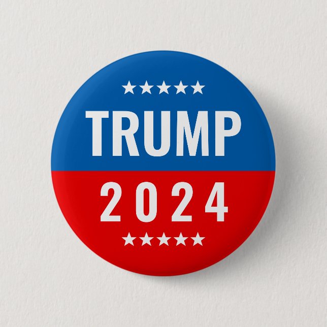 Trump 2020 Red and Blue w/Stars Knapp (Framsida)