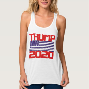Trump 2020 Red White och Blue Linne Med Racerback