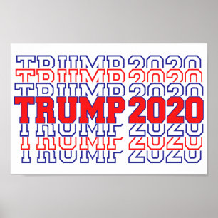 Trump 2020 Rött vitt blått för val Poster