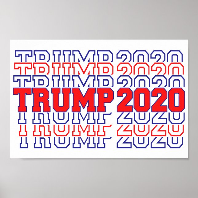 Trump 2020 Rött vitt blått för val Poster (Framsidan)