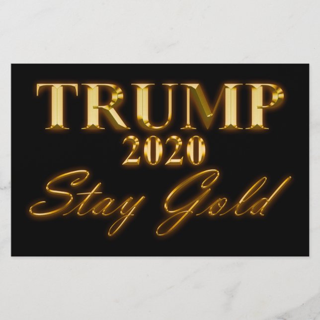 TRUMP 2020 - Stanna Guld Flygblad (Framsidan)