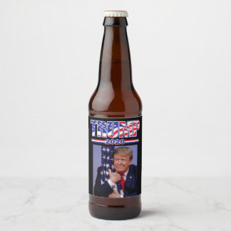 Trump 2020 Trump krämar Flagga Ölflaska Etikett