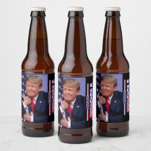 Trump 2020 Trump krämar Flagga Ölflaska Etikett