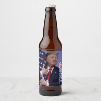 Trump 2020 - Trump-krämning av Flagga Ölflaska Etikett