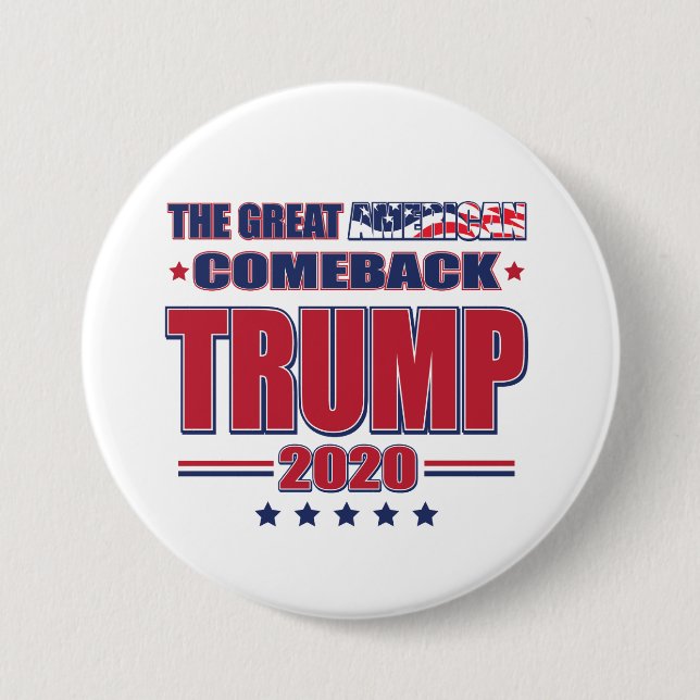 Trump 2020 Underbar American Comeback Knapp (Framsida)
