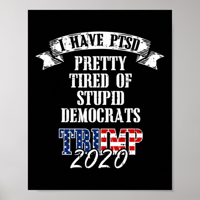 Trump 2020 USA flagga Ptsd Gi Poster (Framsidan)