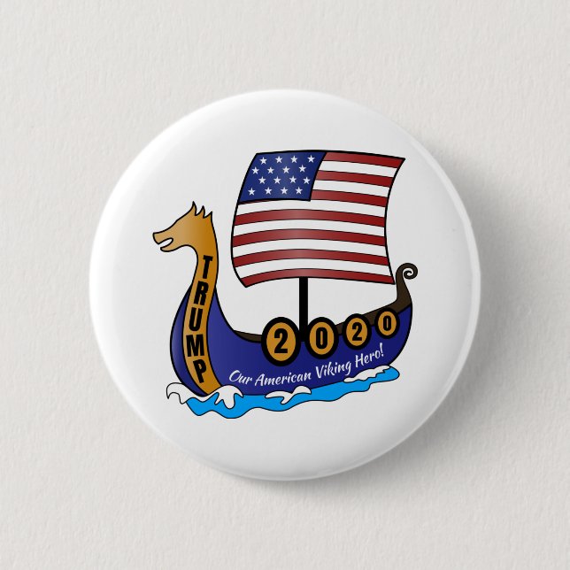 Trump 2020 Viking Frakt Logotyp Knapp (Framsida)