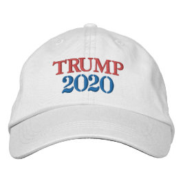 TRUMP 2020 WHITE BASEBALL CAP BRODERAD KEPS