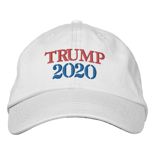 TRUMP 2020 WHITE BASEBALL CAP BRODERAD KEPS (Framsida)