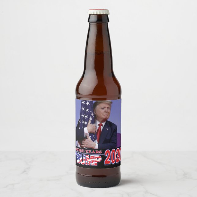 Trump 2020 - ytterligare 4 år ölflaska etikett (Framsida)