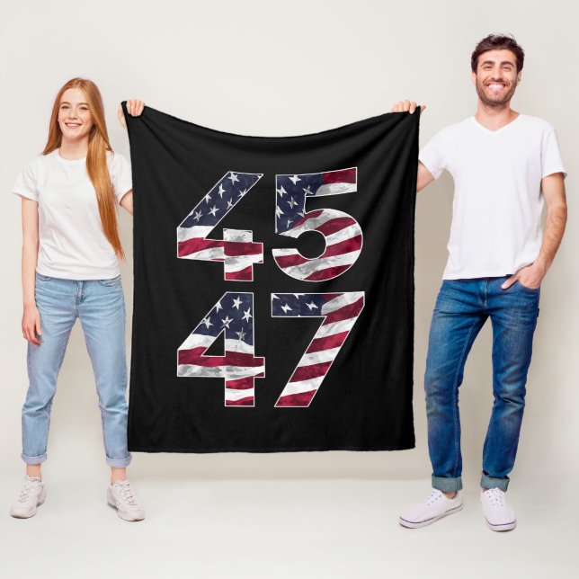 Trump 2024 45 47 Årgångs USA Fleecefilt (På plats)