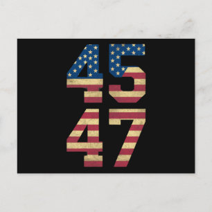 Trump 2024 45 47 Vintage American Flagga Retro 454 Vykort