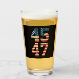 Trump 2024 45 47 Vintage amerikansk flagga Retro 4 Glaskopp