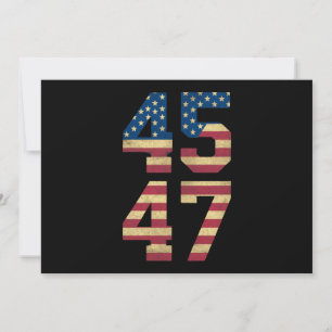 Trump 2024 45 47 Vintage Amerikansk Flagga Retro 4 Inbjudningar