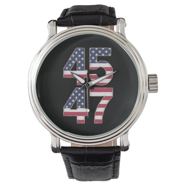 Trump 2024 45 47 Vintage Armbandsur (Framsida)