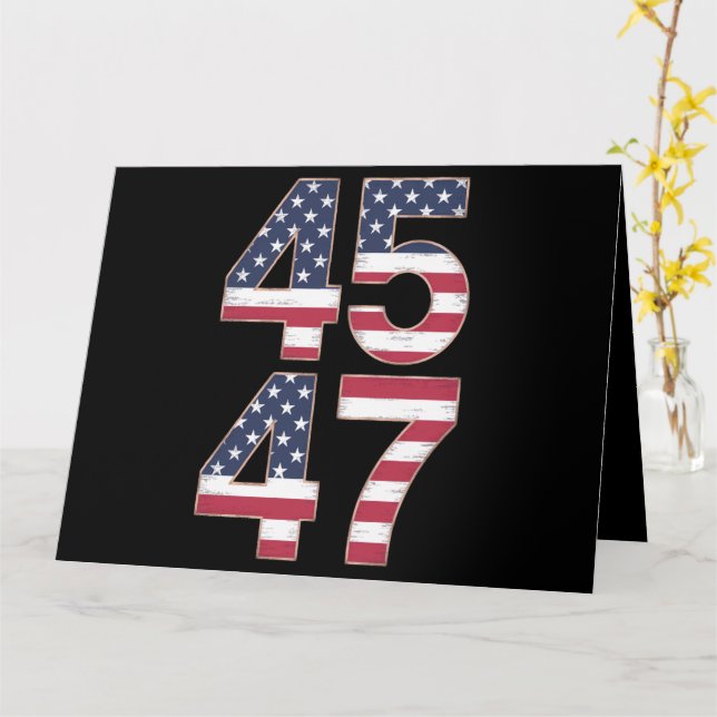 Trump 2024 45 47 Vintage Kort (Gul blomma)
