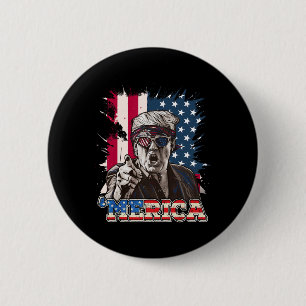 Trump 2024 4:e juli Patriotic American Flagga Mer Knapp