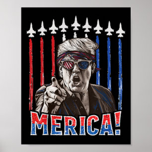 Trump 2024 4:e juli Patriotic American Flagga Mer Poster