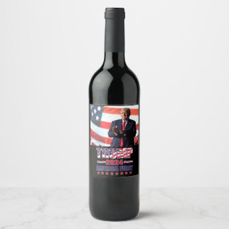 Trump 2024 America First Vinflaska Etikett