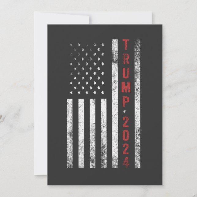 Trump 2024 American Flagga Distress Vintage Gift Inbjudningar (Framsida)