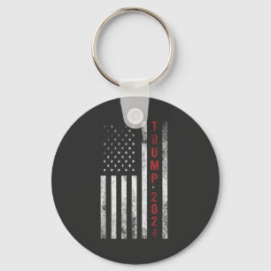 Trump 2024 American Flagga Distress Vintage Gift Nyckelring