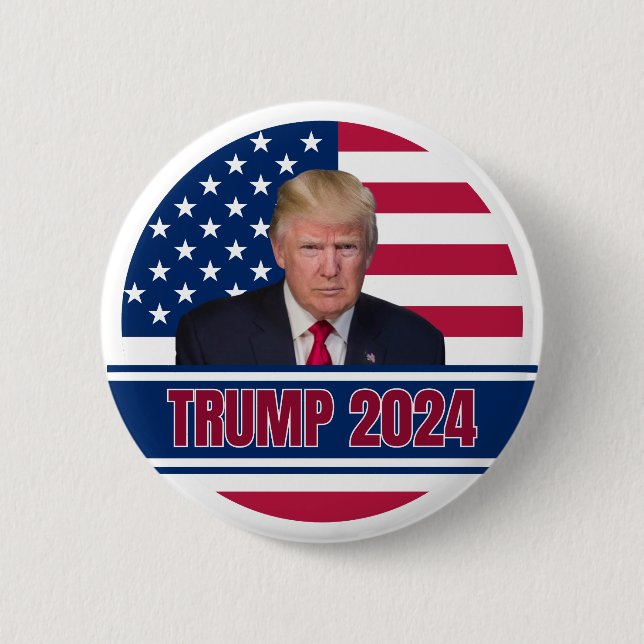 Trump 2024 American Flagga Knapp (Framsida)