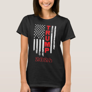 Trump 2024 American Flagga Kortärmad Shirt T