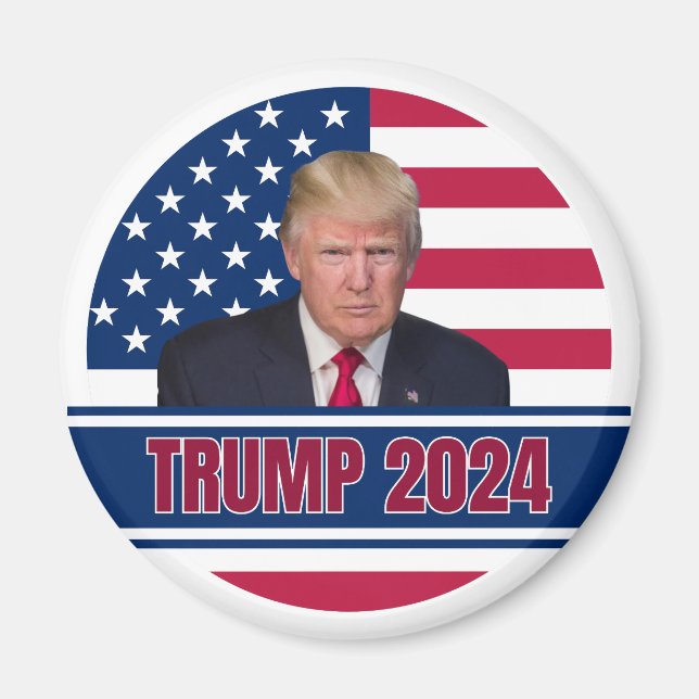 Trump 2024 American Flagga Magnet (Framsidan)