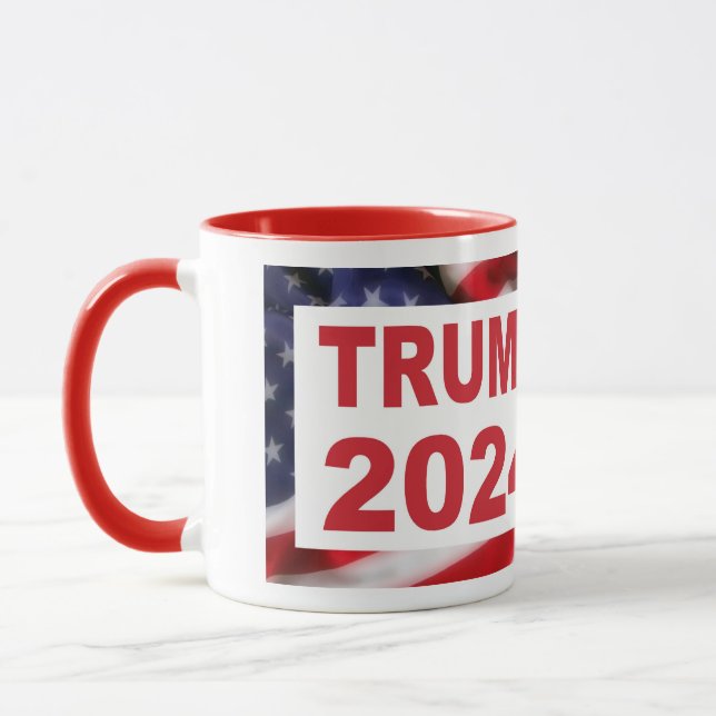Trump 2024 American Flagga Mugg (Vänster)