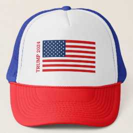 TRUMP 2024 American Flagga Truckerkeps