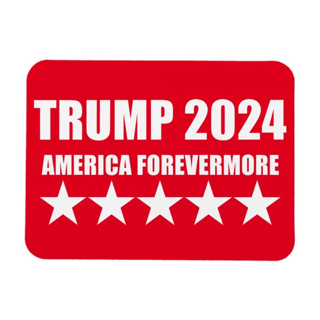 TRUMP 2024 - AMERIKA FOREVERMER MAGNET (Horisontell)