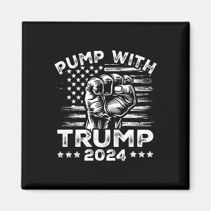 Trump 2024 Amerikansk Flagga Pump Med Donald Trump Magnet