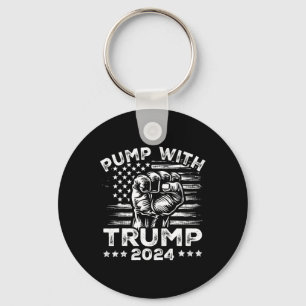 Trump 2024 Amerikansk Flagga Pump Med Donald Trump Nyckelring
