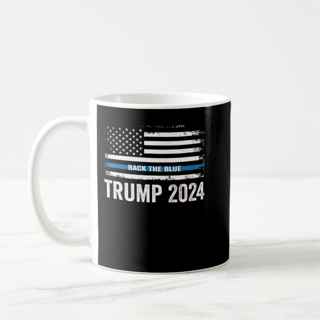 Trump 2024 Back the Blue Kaffemugg (Vänster)